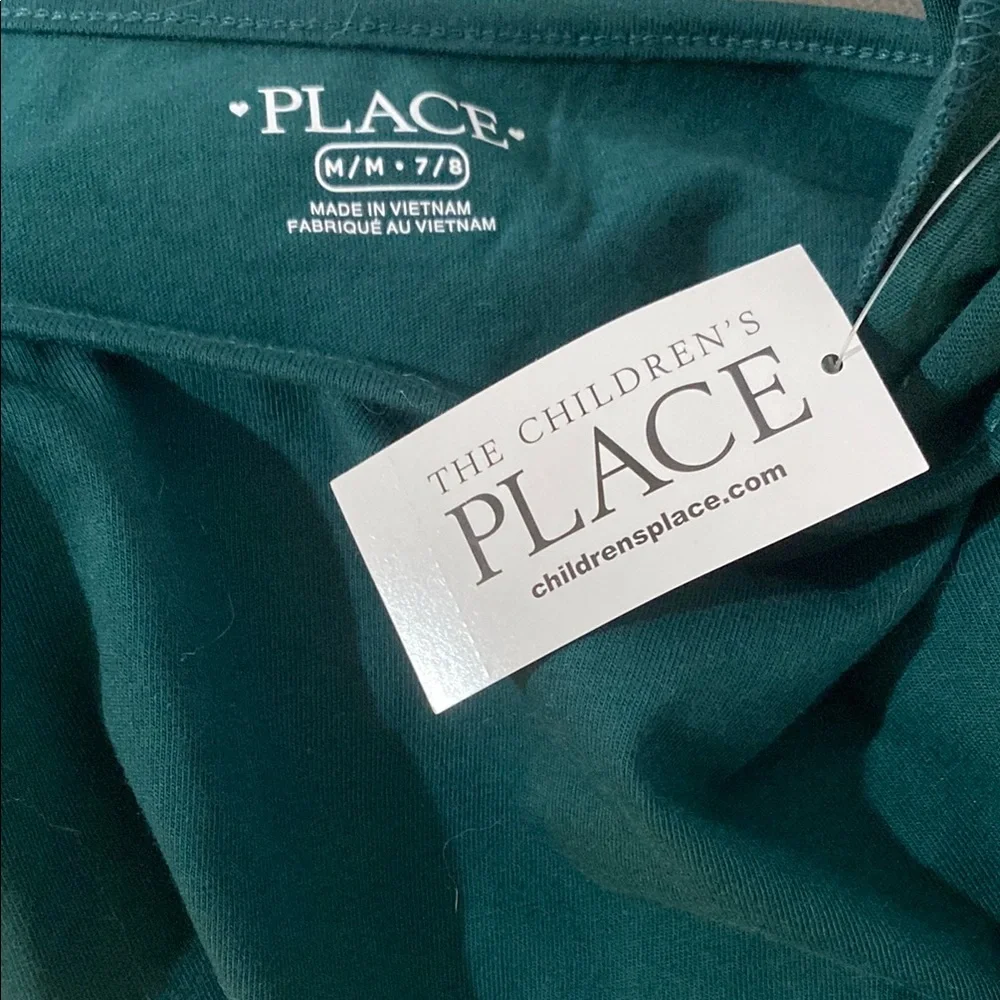 The Children’s Place Long Sleeve Green Dress Girls medium (7/8) Cotton/poly NWT - Picture 4 of 4
